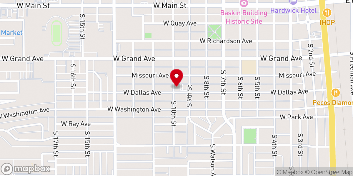 Map showing location of St Anthony's Catholic Church