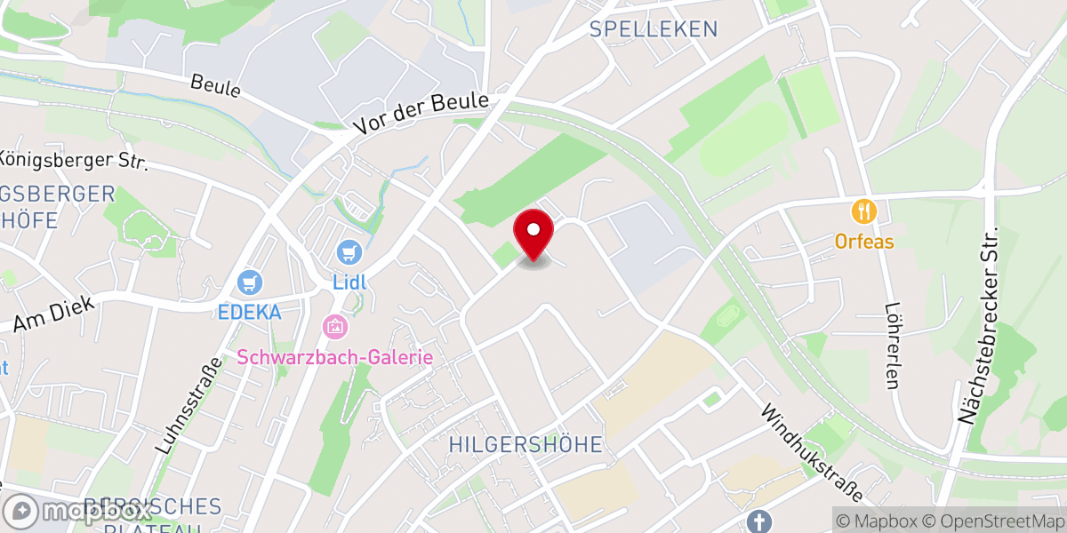Map showing location of Beckacker Kirche
