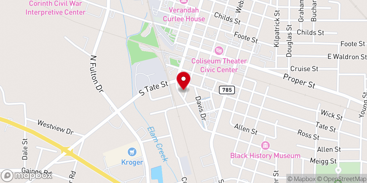 Map showing location of Patterson Memorial Chapel
