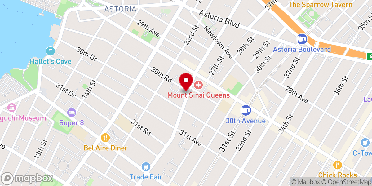 Map showing location of Astoria Korean Church