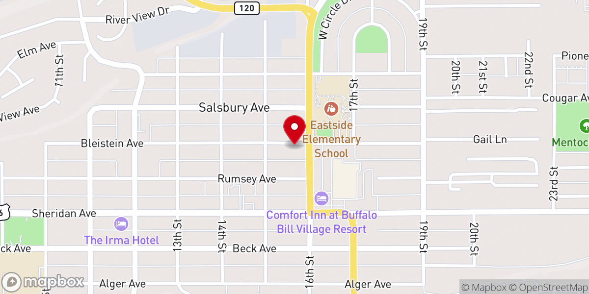 Map showing location of Cody Assembly of God