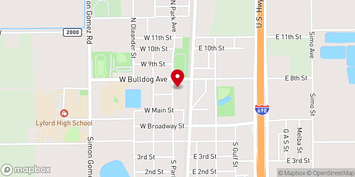 Map showing location of Alfa and Omega Church