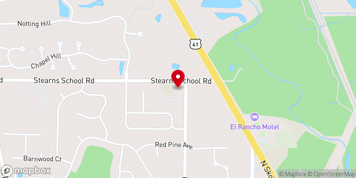 Map showing location of Gurnee Christian Preschool
