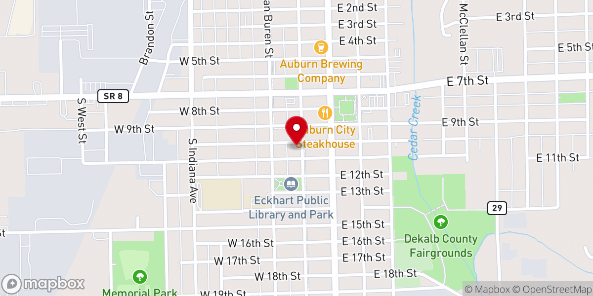 Map showing location of 10th and Jackson Church of Christ