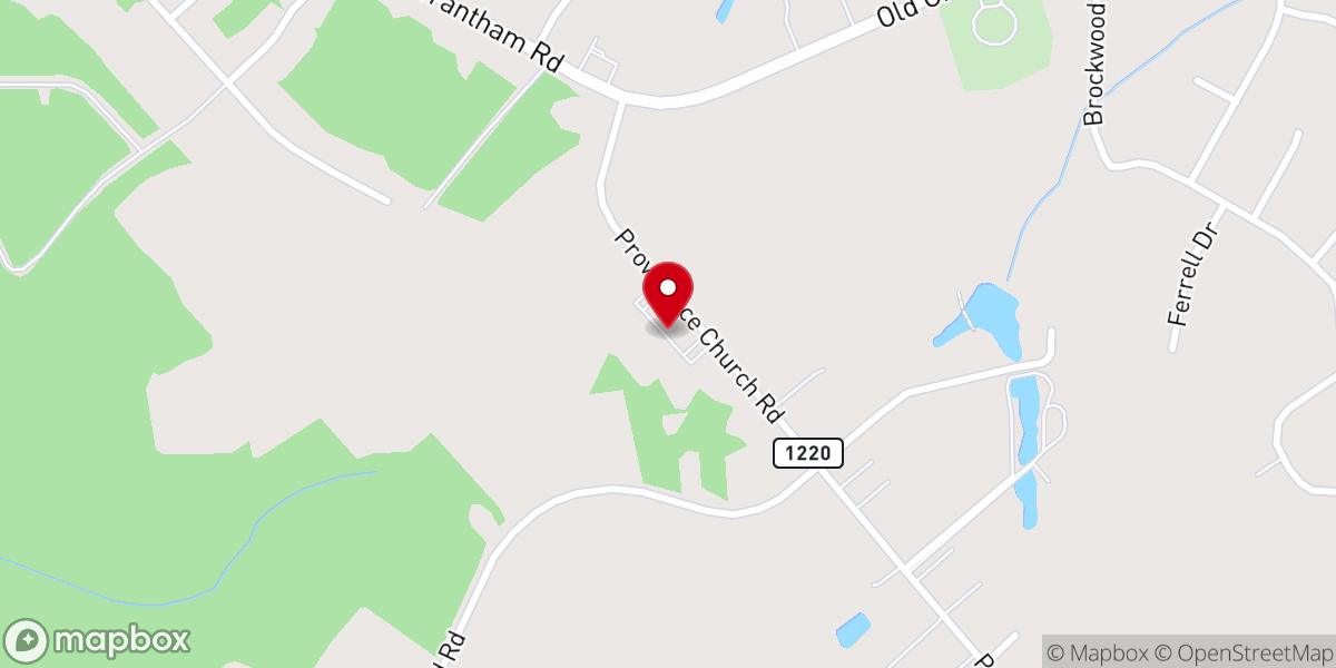 Map showing location of Providence Church