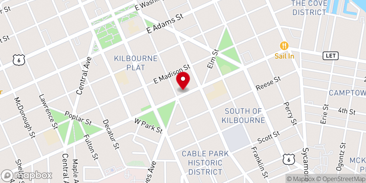 Map showing location of First Baptist Church-ABC
