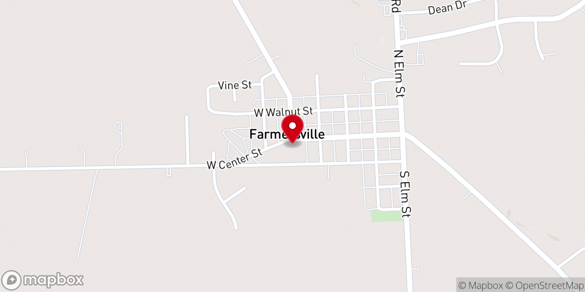 Map showing location of Farmersville United Methodist