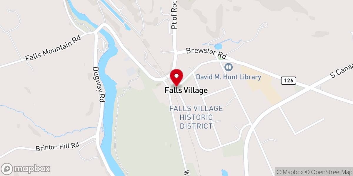 Map showing location of Falls Village