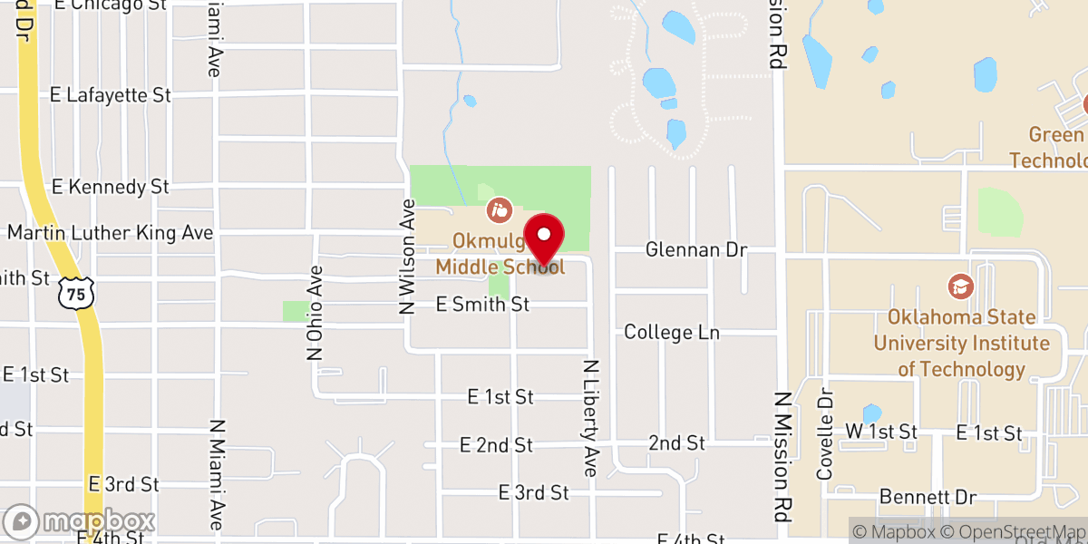 Map showing location of East Side Church of God In Christ