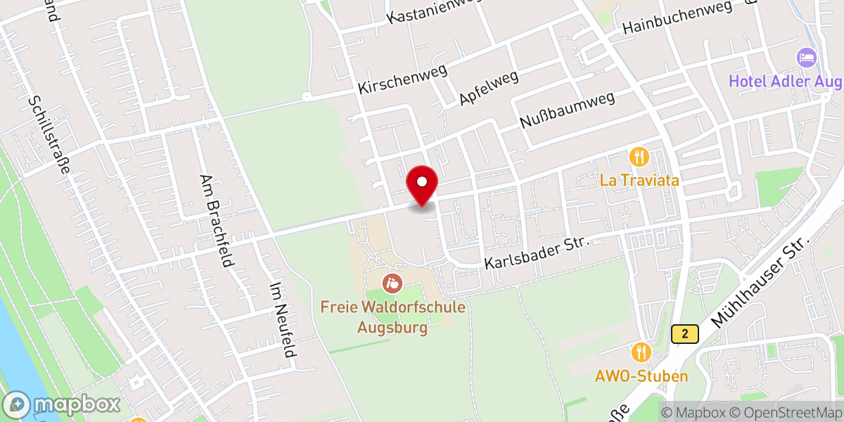 Map showing location of Polska Misja Katolicka Augsburg
