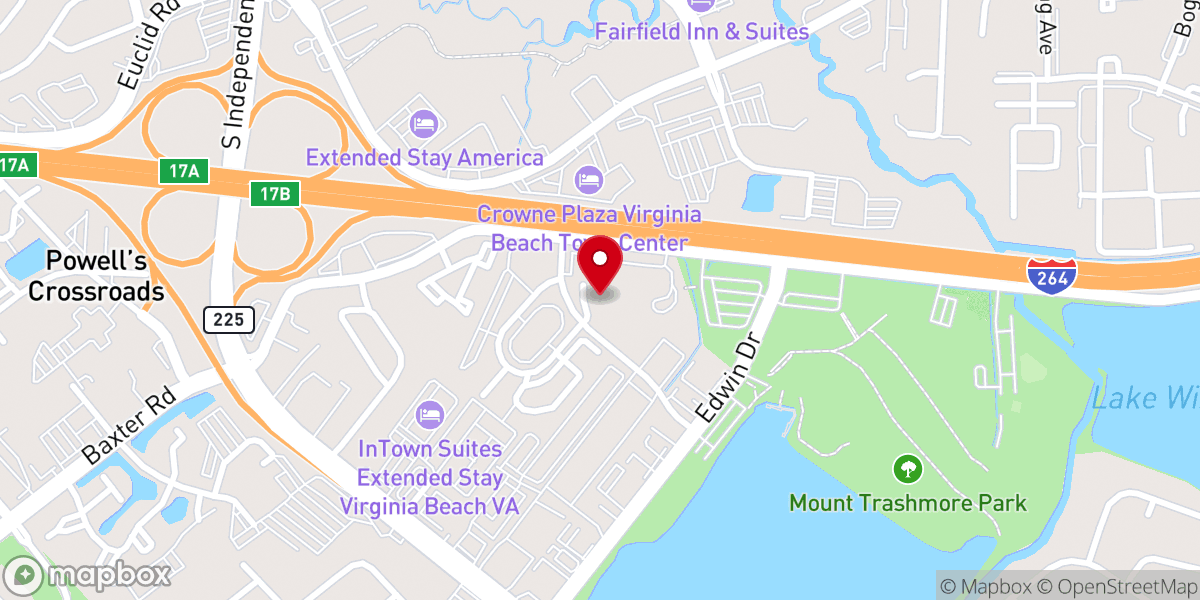Map showing location of Vineyard Church