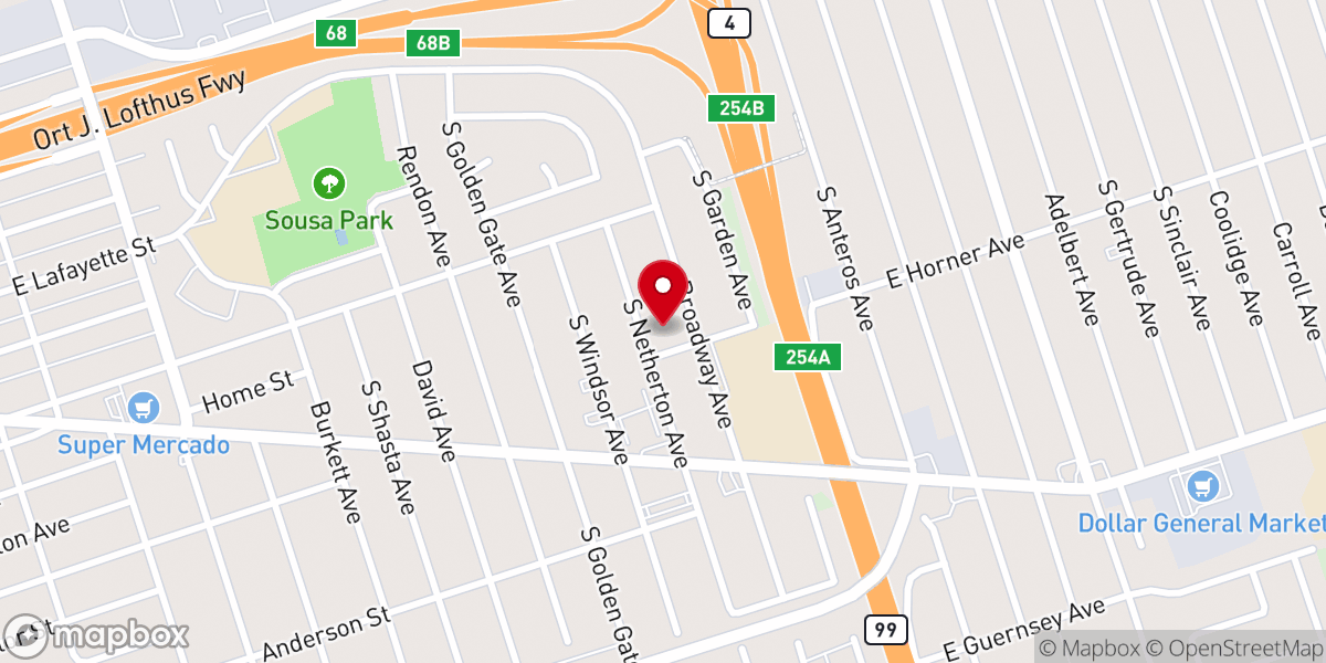 Map showing location of True Light Worship Center