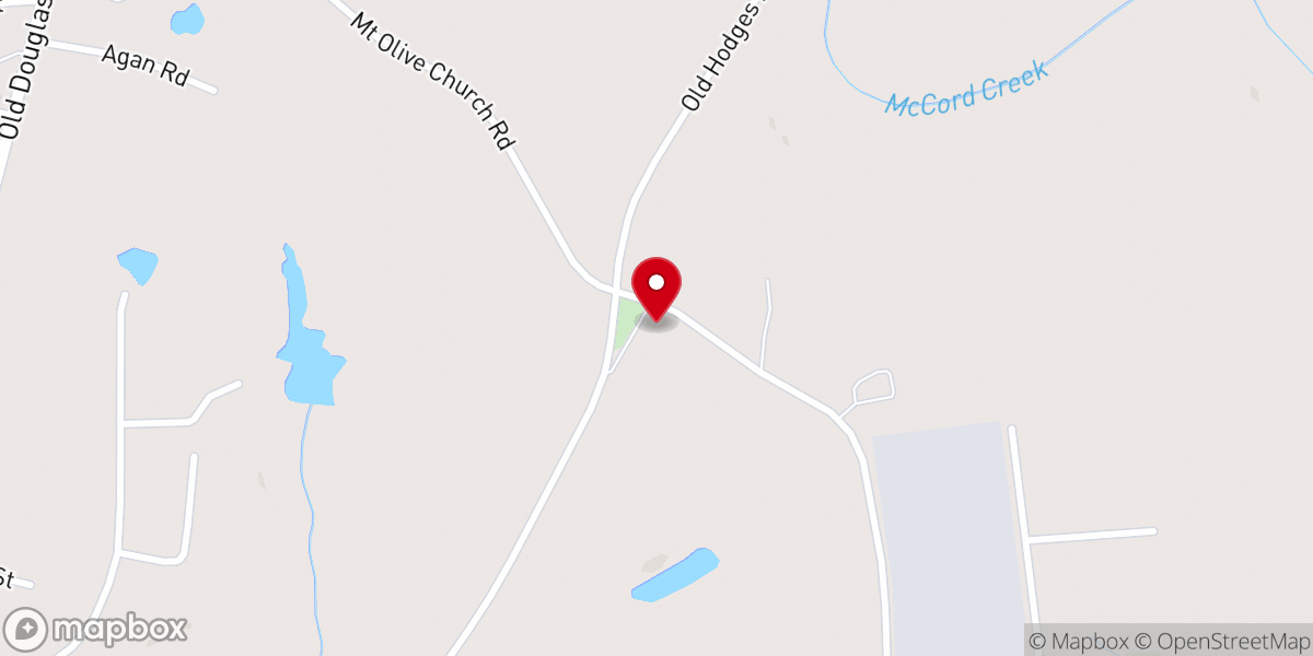 Map showing location of Mt Olive Baptist