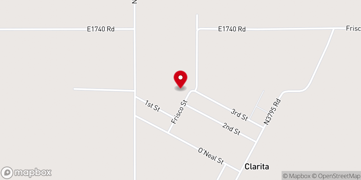 Map showing location of Clarita Community Center, Coalgate, OK