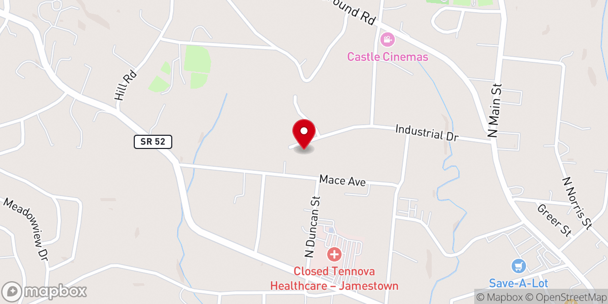 Map showing location of Highlands Church of the Cumberlands