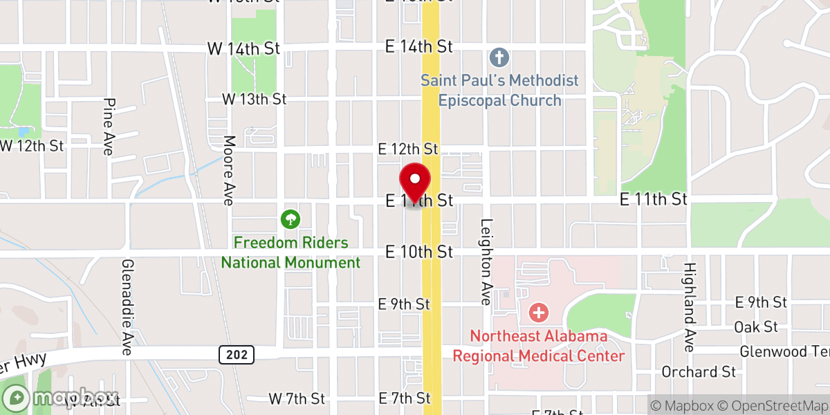 Map showing location of Hope United Pentecostal Church