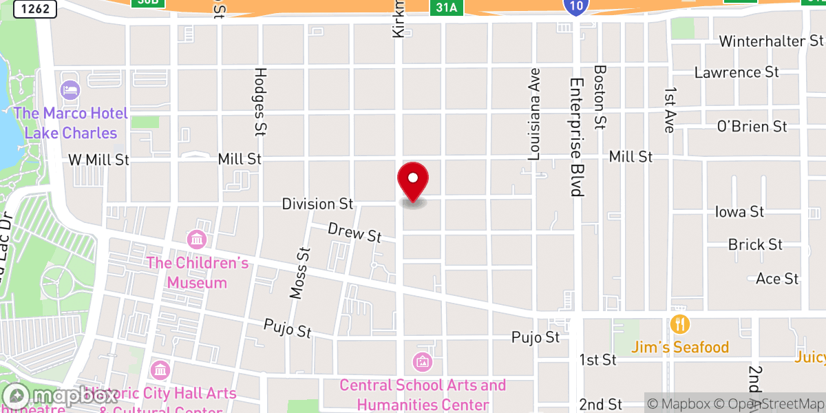 Map showing location of Good Shepherd Episcopal Lake Charles LA