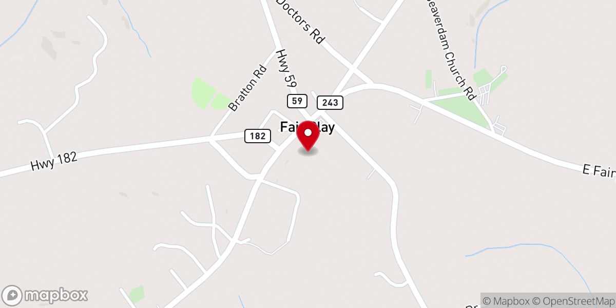 Map showing location of Yoder's Building Services