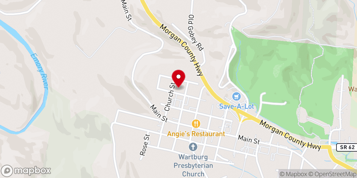 Map showing location of First Baptist Church