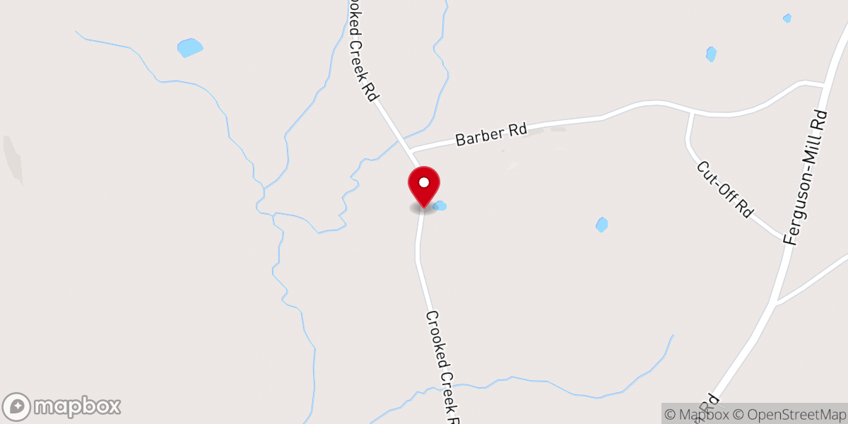 Map showing location of Crooked Creek Baptist Church