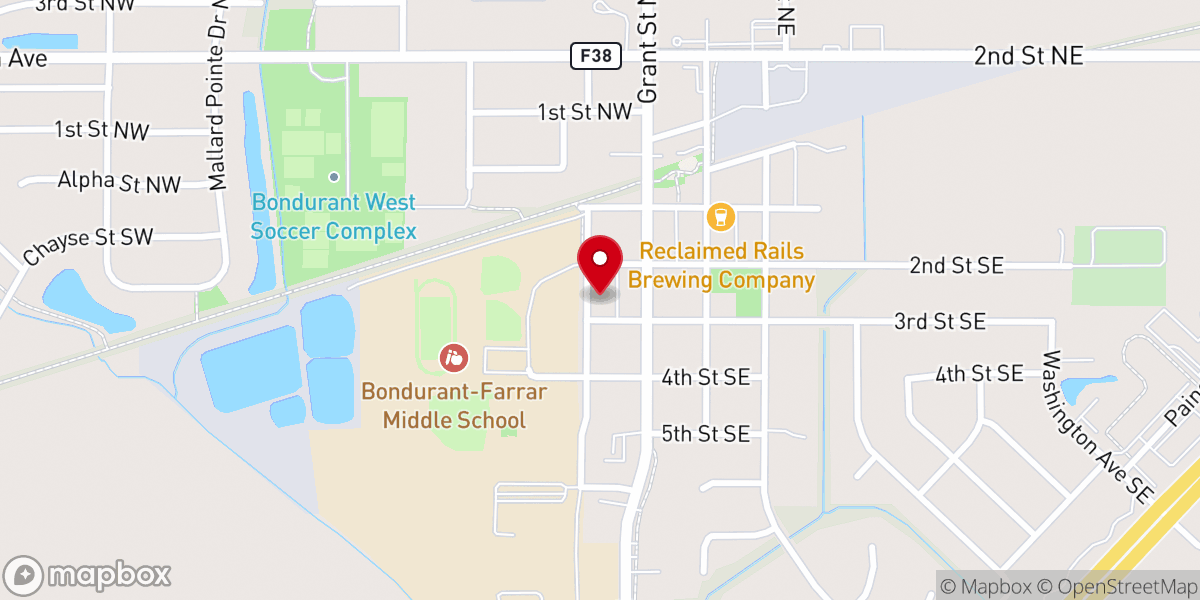 Map showing location of Federated Church