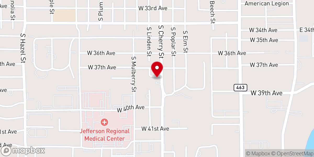 Map showing location of New Fellowship Baptist Church