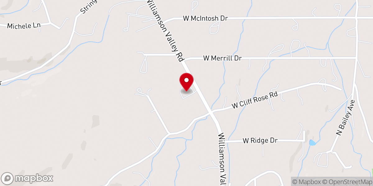 Map showing location of Westside Christian Church