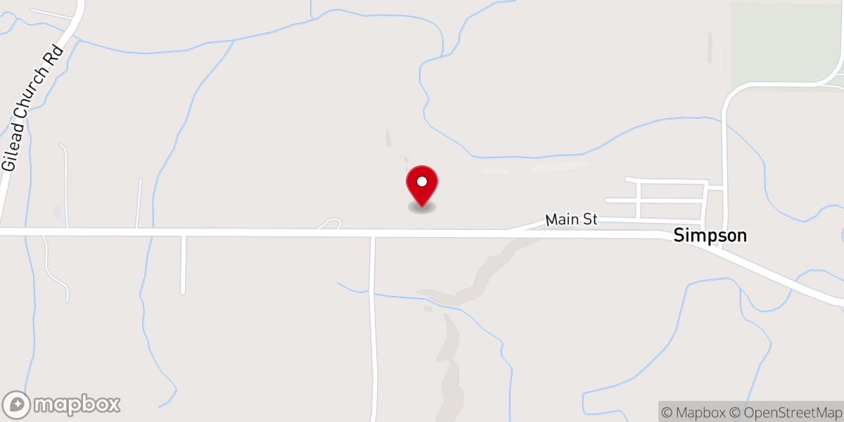 Map showing location of Simpson Baptist Church