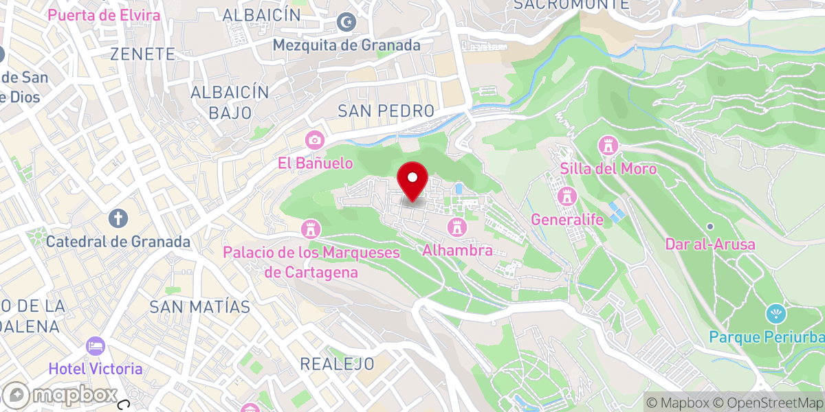 Map showing location of Palacio de Carlos V