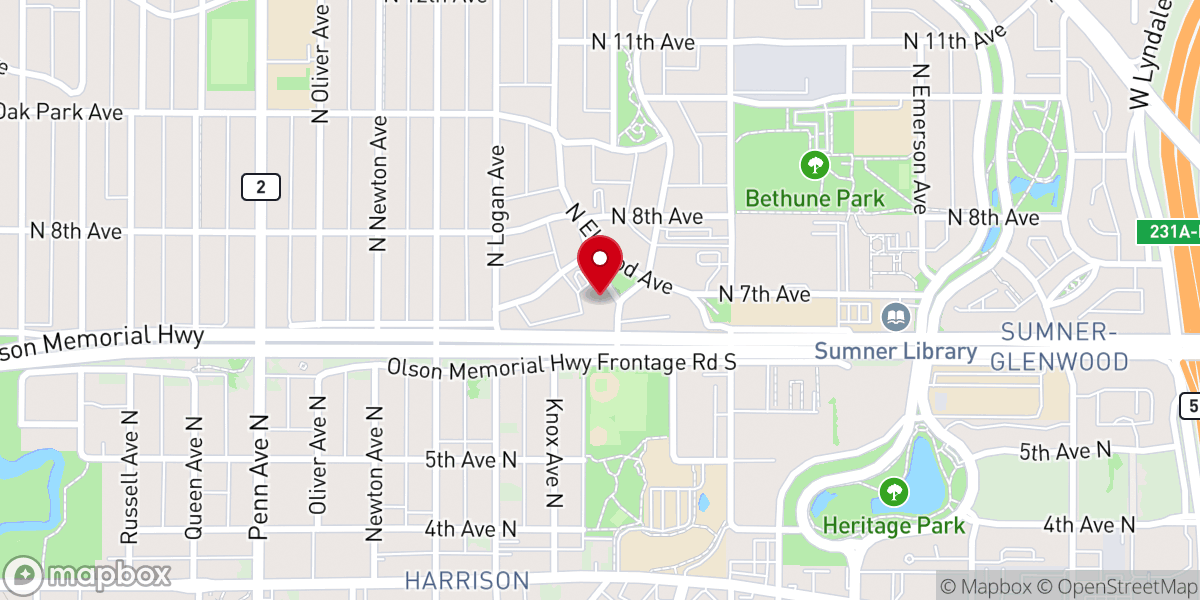 Map showing location of Zion Baptist Church
