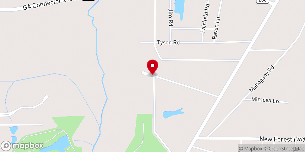 Map showing location of Gaskin Springs Holiness Camp Meeting