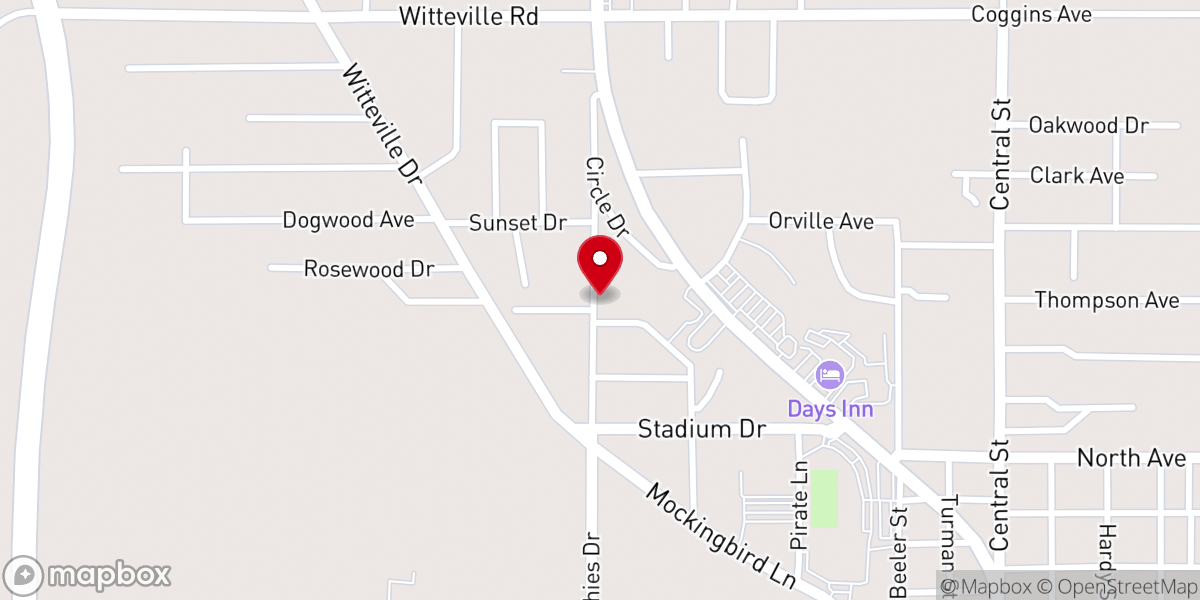 Map showing location of Calvary Missionary Baptist Church