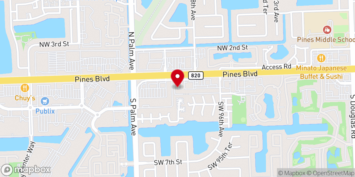 Map showing location of Christ Apostolic Church South Florida