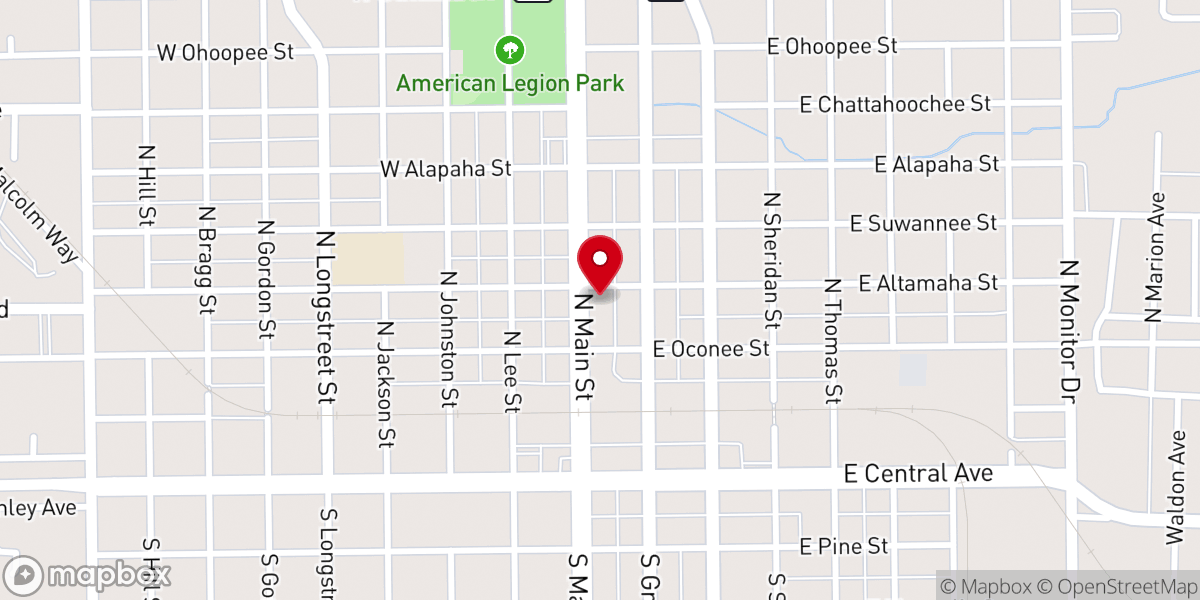 Map showing location of Church of the Nazarene