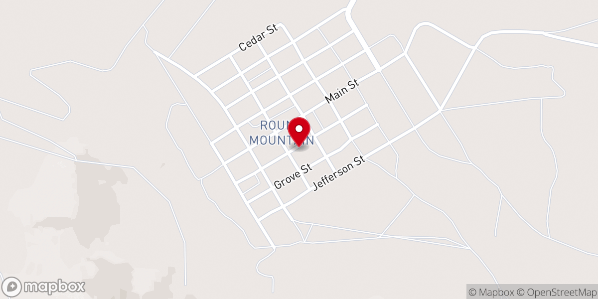 Map showing location of Round Mountain