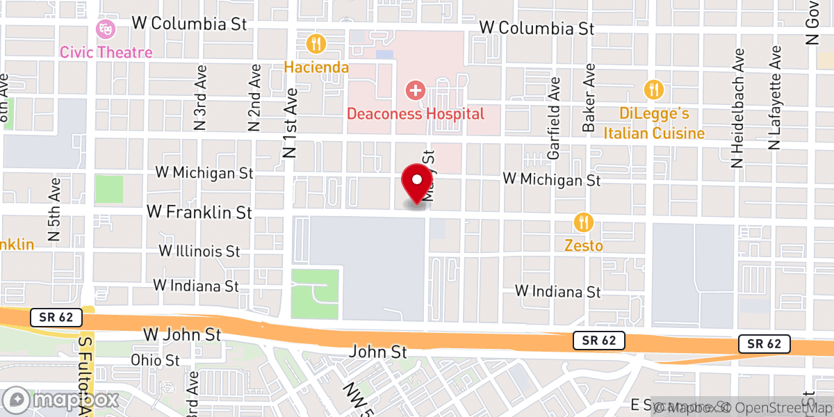 Map showing location of Central United Methodist Church