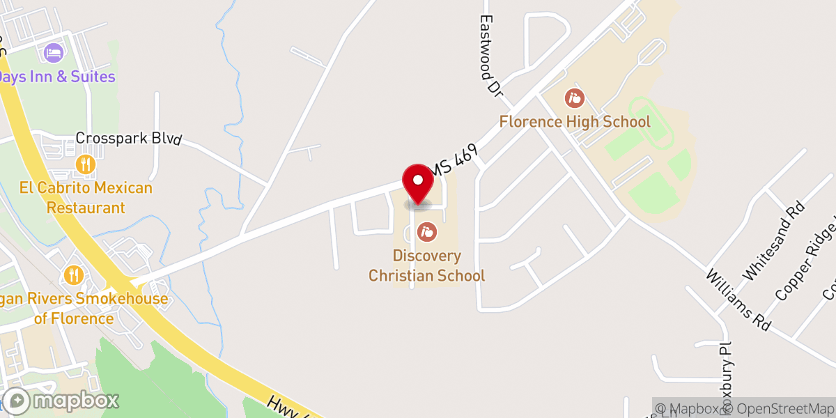 Map showing location of Discovery Christian School