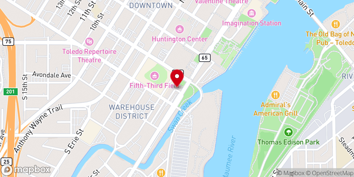 Map showing location of Cornerstone Church Downtown Campus