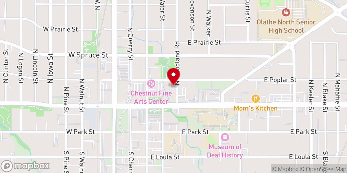 Map showing location of Catholic Charities of NE Kansas - Olathe Office