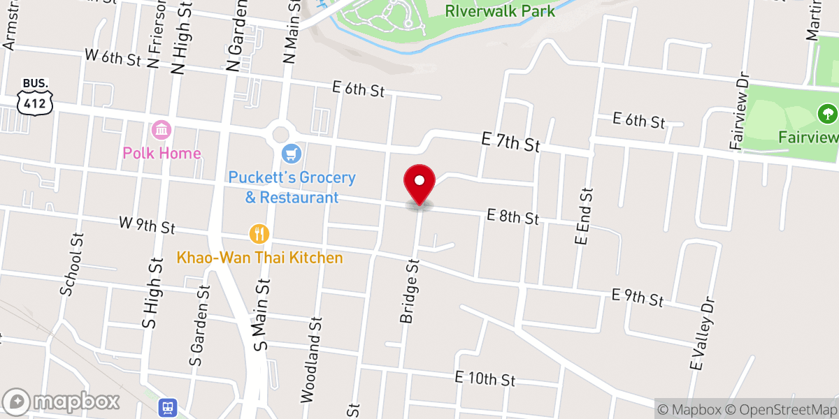 Map showing location of Iglesia Nueva Vida Columbia Tn