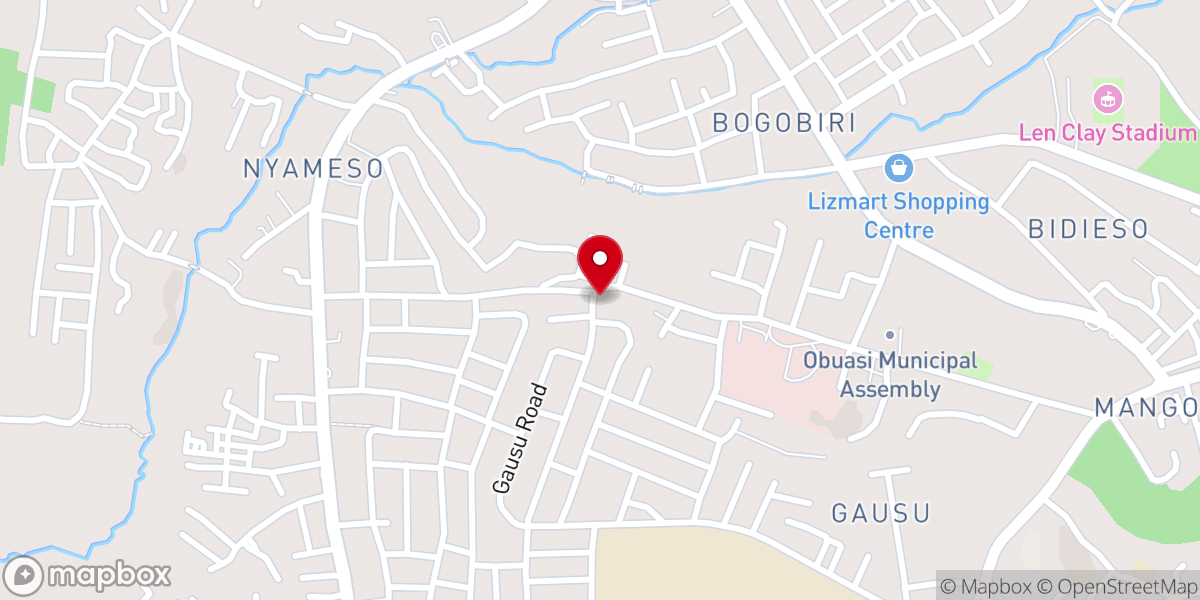 Map showing location of Pentecost Church