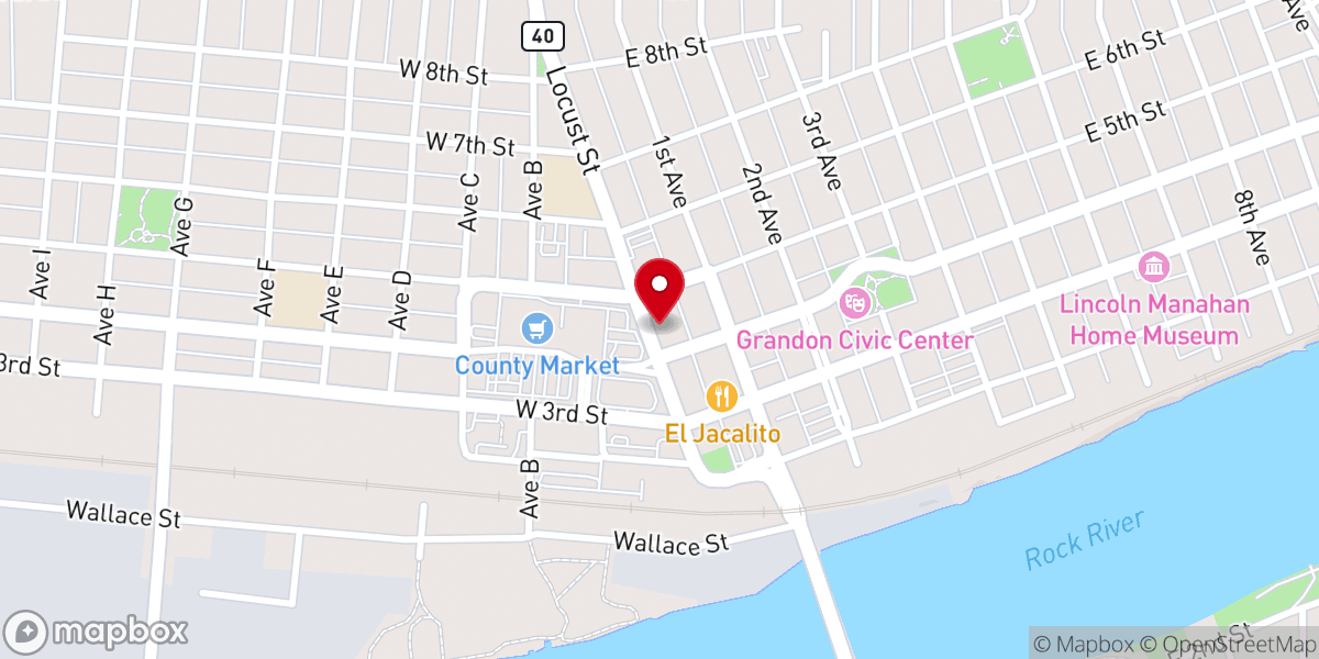 Map showing location of Northwestern Illinois Center for Independent Living