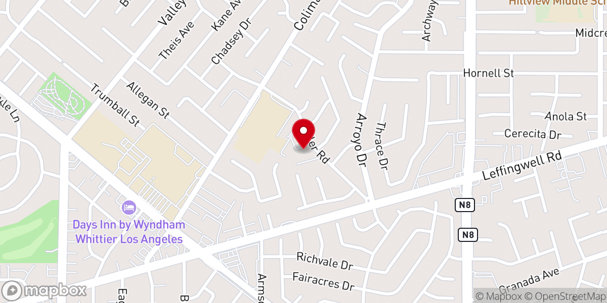 Map showing location of Saint Andrew Lutheran Church