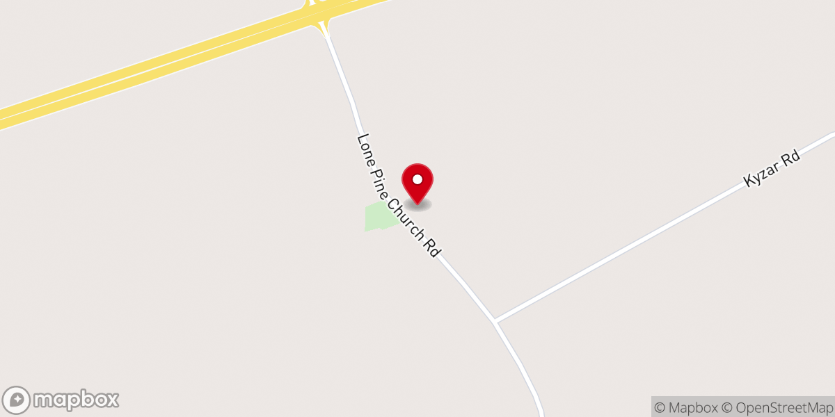 Map showing location of Lone Pine MB Church