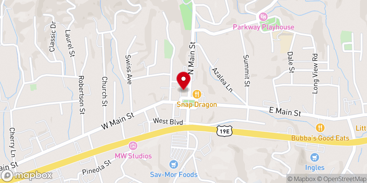 Map showing location of First Baptist Church