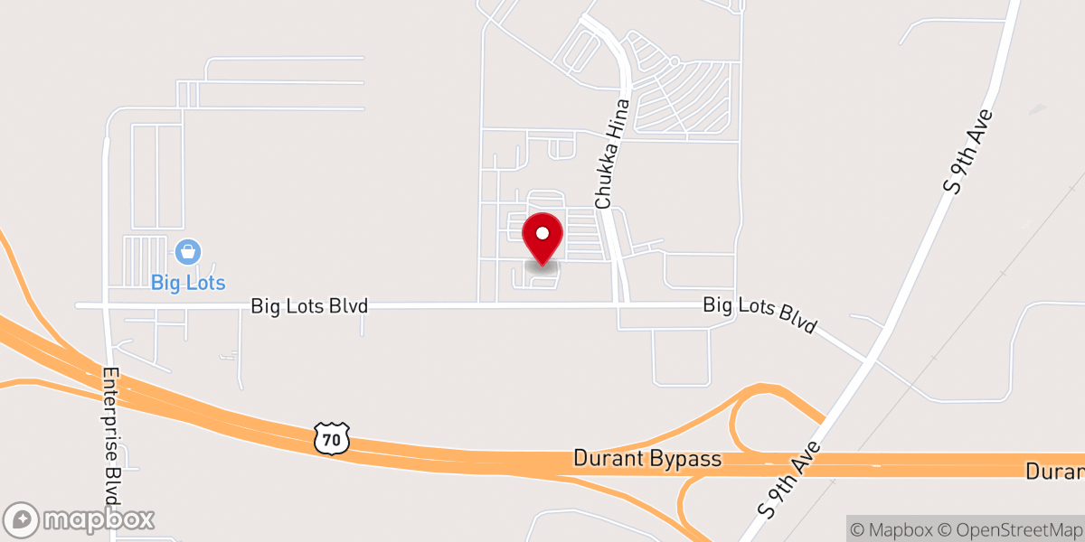 Map showing location of Choctaw Community Center