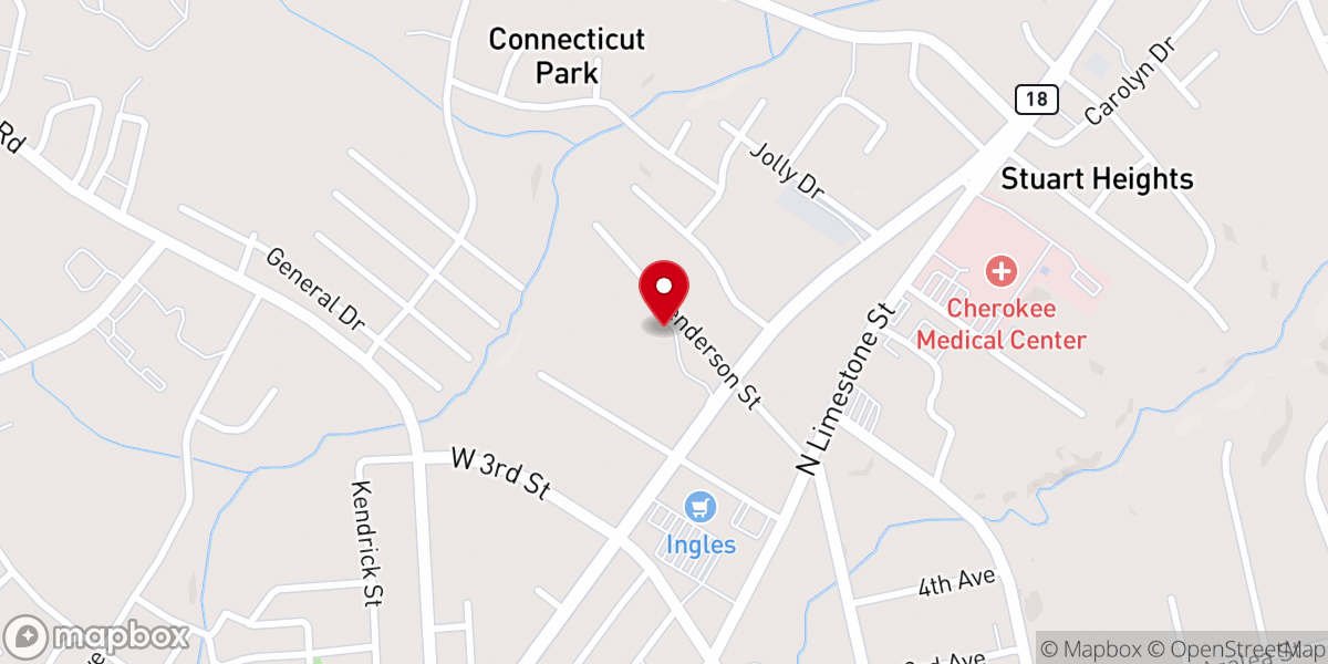 Map showing location of Miracle Hill Rescue Mission Cherokee