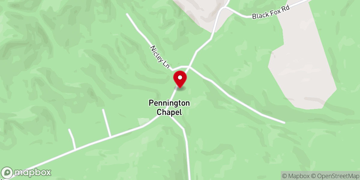 Map showing location of Pennington Chapel