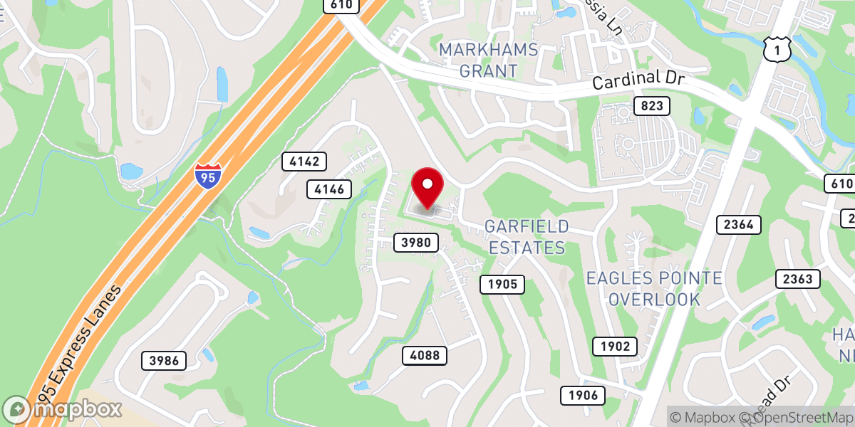 Map showing location of Calvary Baptist Church