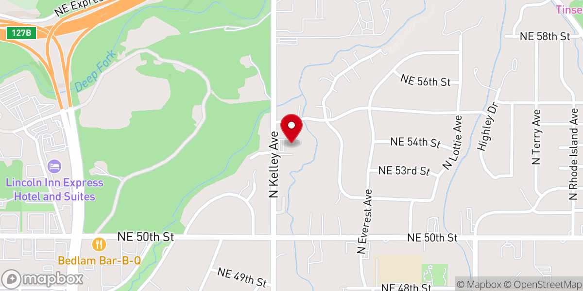 Map showing location of New Union Baptist Church
